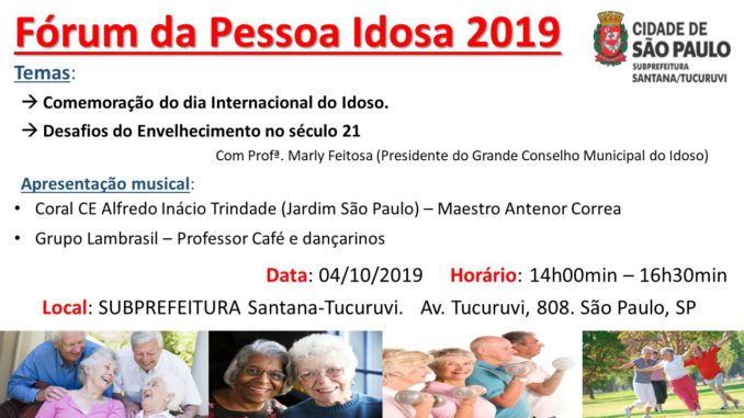 Fórum Santana Tucuruvi de outubro de 2019