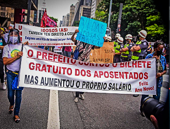Ato dos idosos na Avenida Paulista janeiro 2021