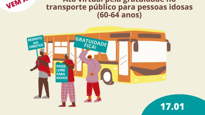 Cartaz live Ato publico virtual a favor dos idosos